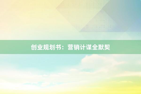创业规划书：营销计谋全默契